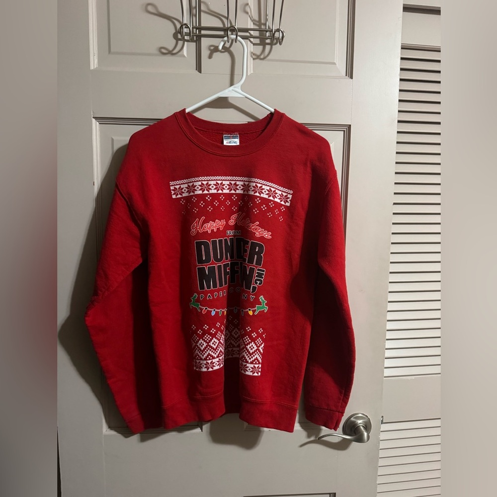 The Office Christmas Crewneck Sweatshirt Y Size XL Dunder Mifflin Paper Company